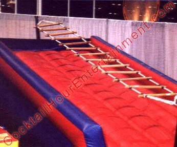 Arcade inflatable rope ladder climb